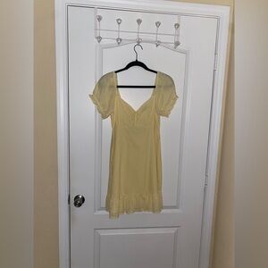 Wild Fable Light Yellow Puff Sleeve Maiden Dress